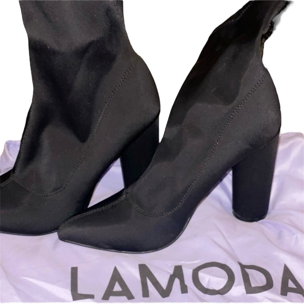 Lamoda Chic Black Ankle Boots Size 8